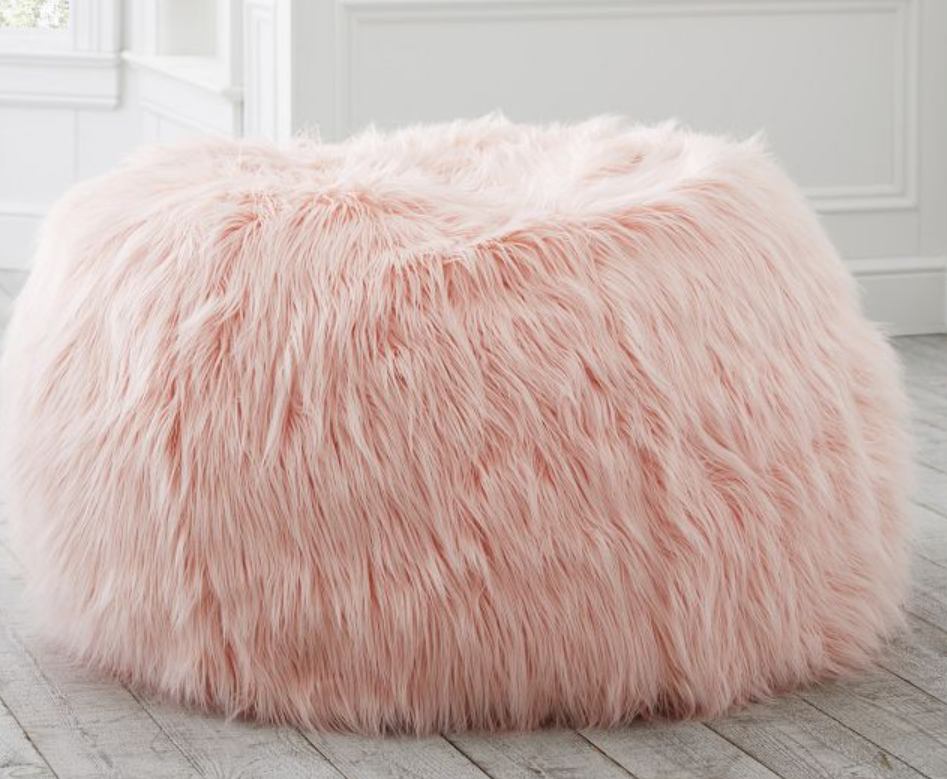 fluffy faux fur bean bag