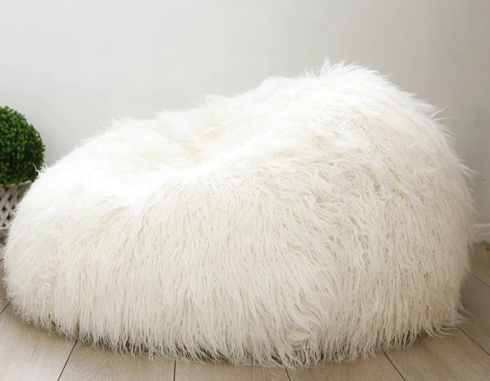 fluffy faux fur bean bag