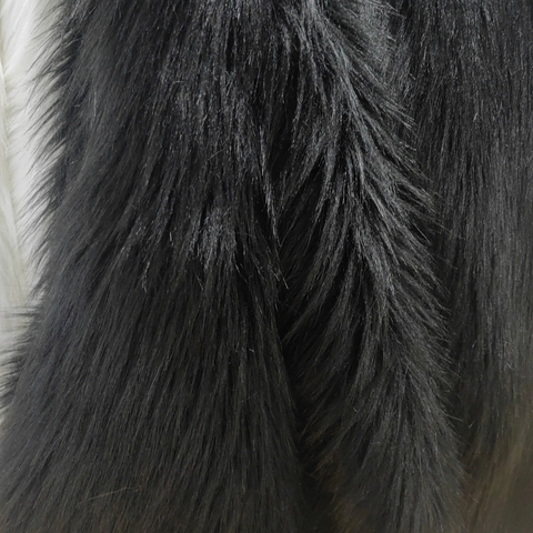 Deep Extra Black Premium Acrylic Faux Fox Fur