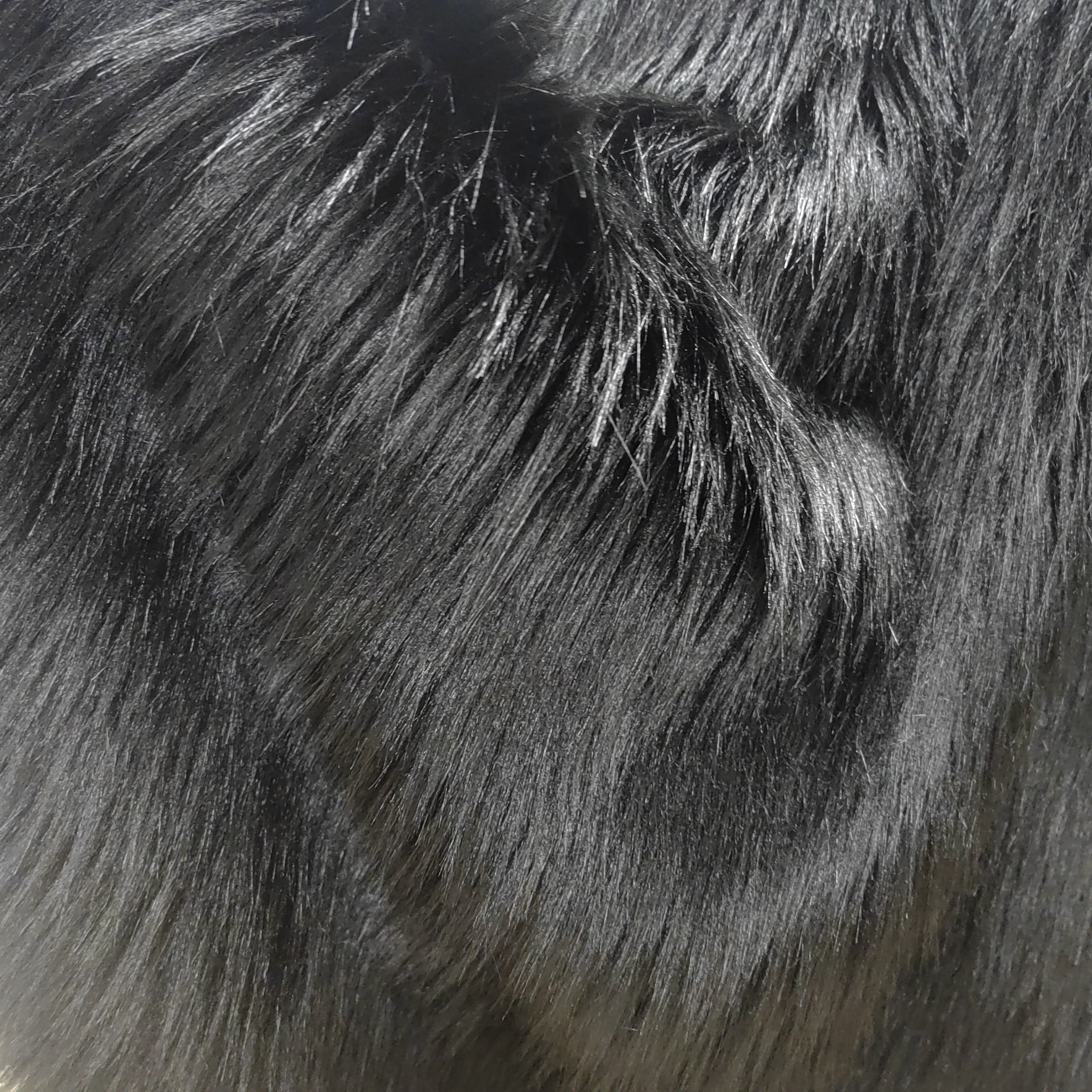 Deep Extra Black Premium Acrylic Faux Fox Fur