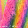 High Quality Rainbow Long Pile Faux Fur Fabric for Garment