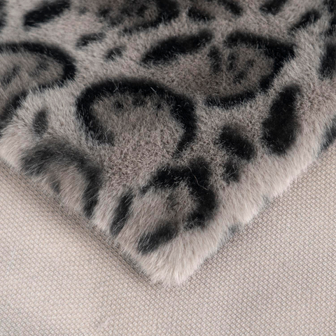 Imitation Mink Fur with leopard printed design