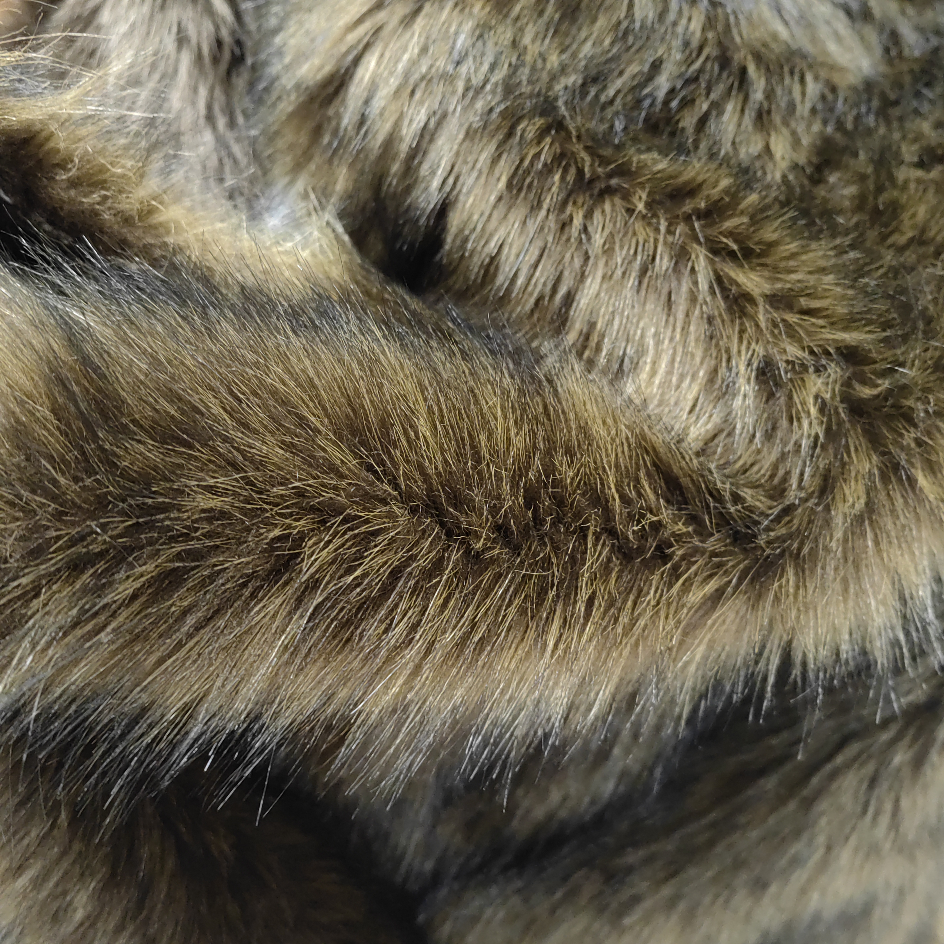 Coffee-Colored Black-Tipped Acrylic Faux Fox Fur