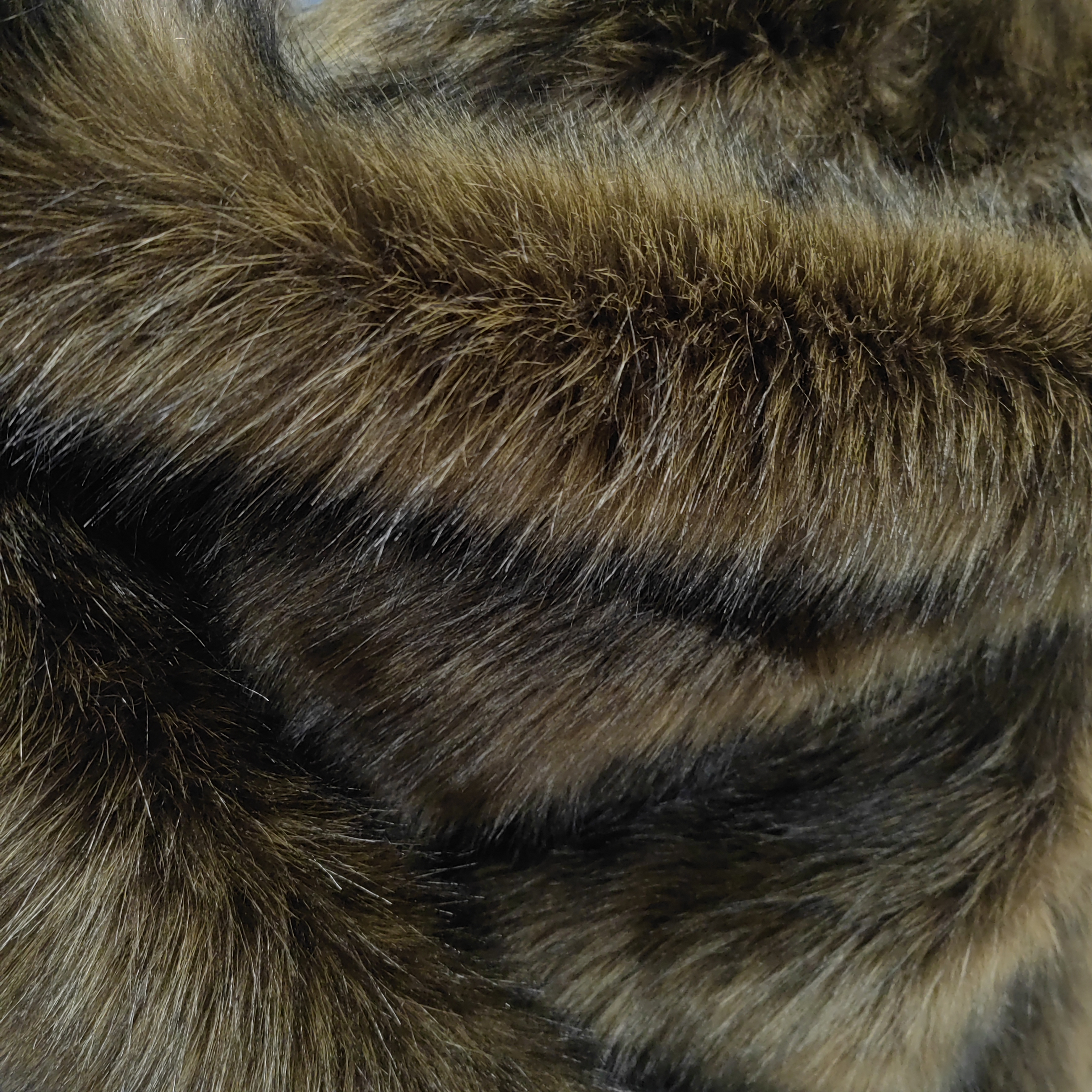 Coffee-Colored Black-Tipped Acrylic Faux Fox Fur
