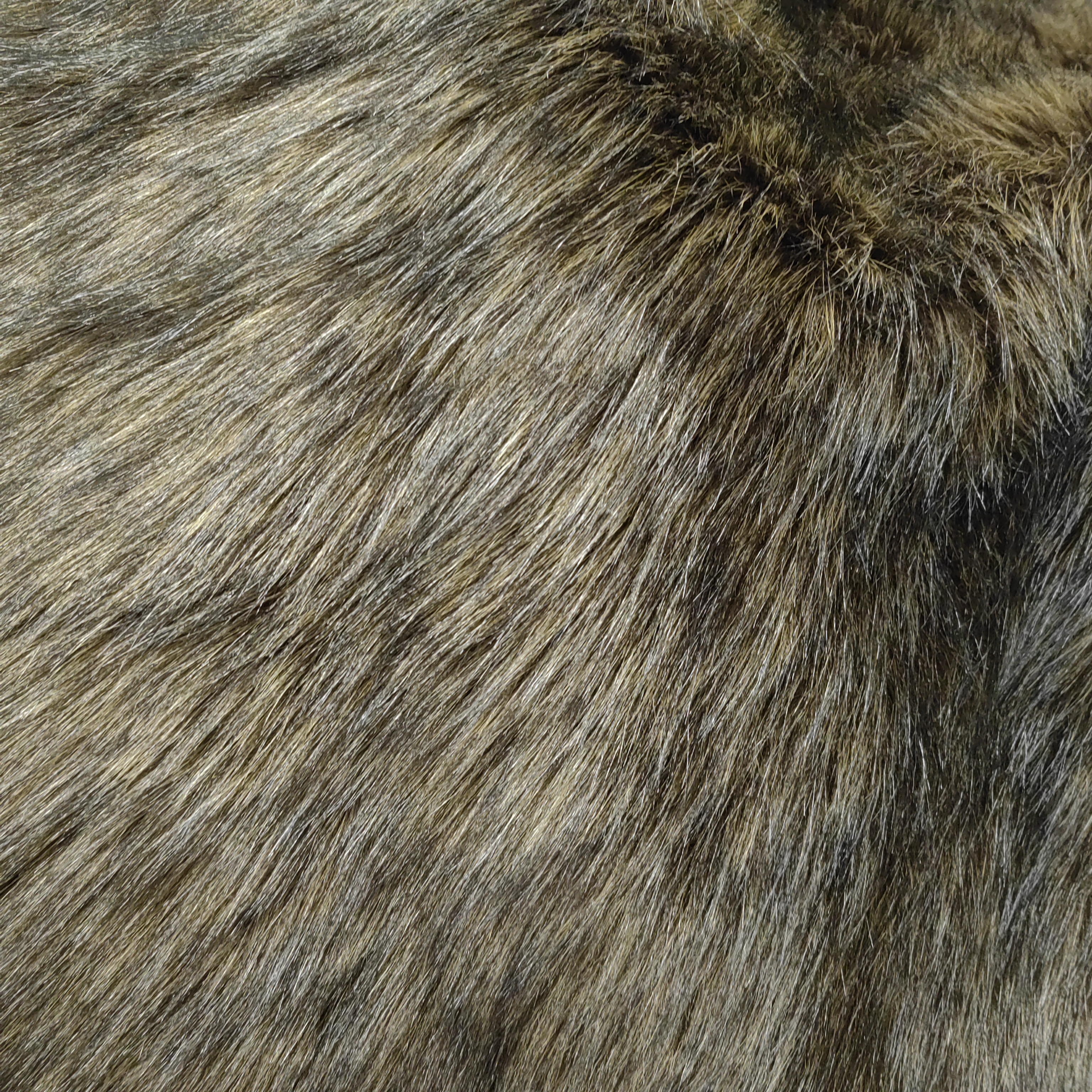Coffee-Colored Black-Tipped Acrylic Faux Fox Fur