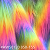 High Quality Rainbow Long Pile Faux Fur Fabric for Garment