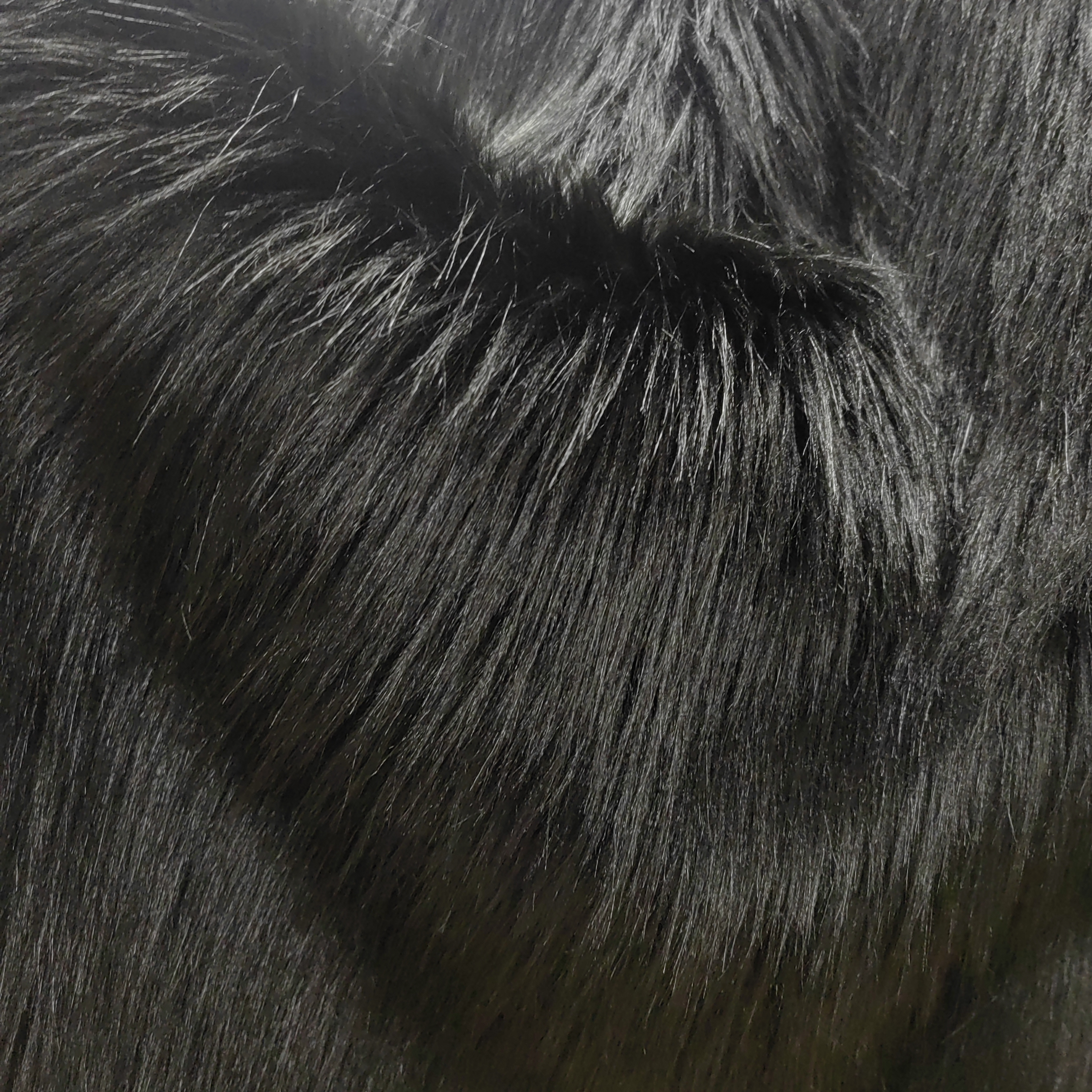Deep Extra Black Premium Acrylic Faux Fox Fur
