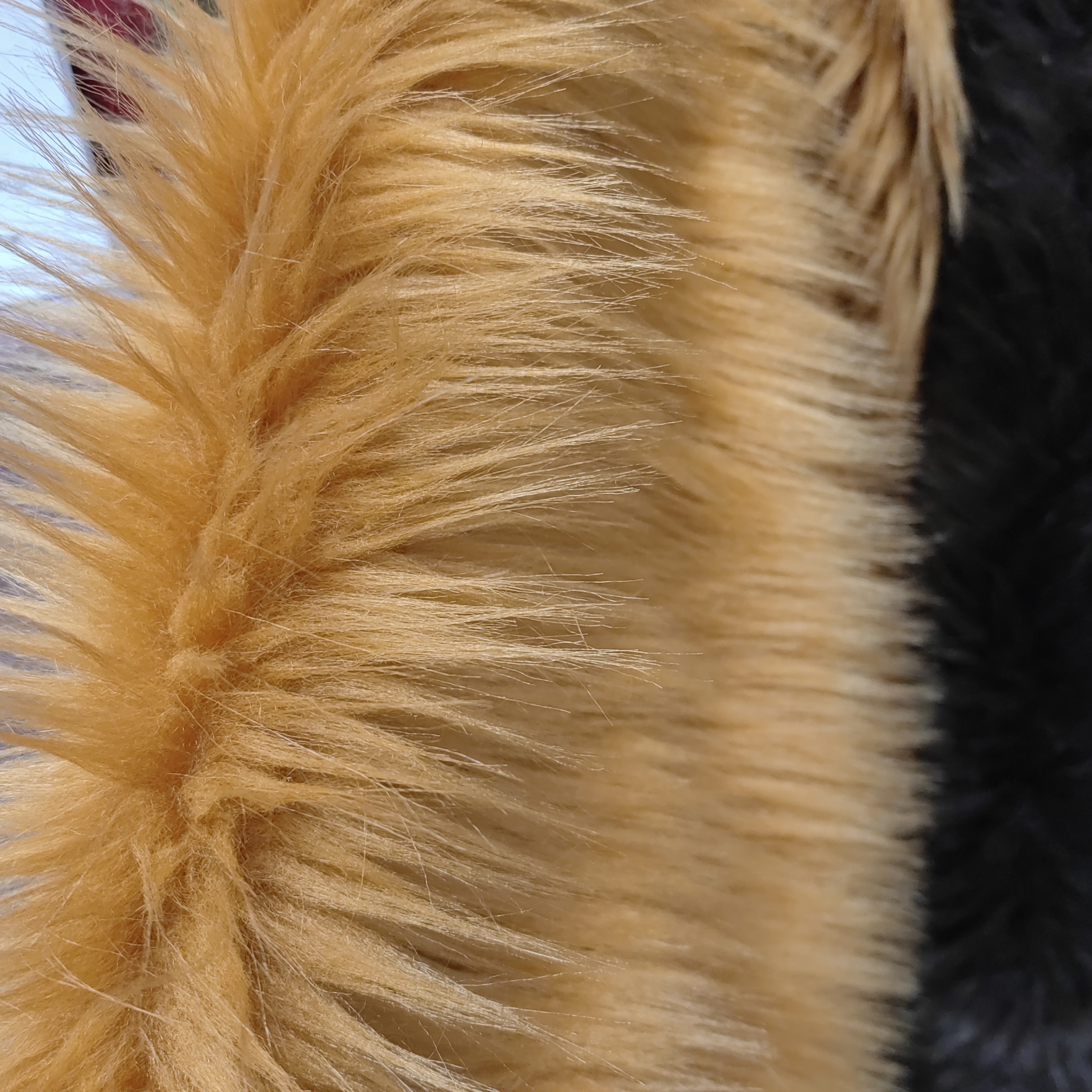 Eco-Friendly Orange Acrylic Faux Fox Fur
