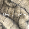 870gsm Smoky Brown Cloud Check No Fading Fox Fur for Fashion Apparel
