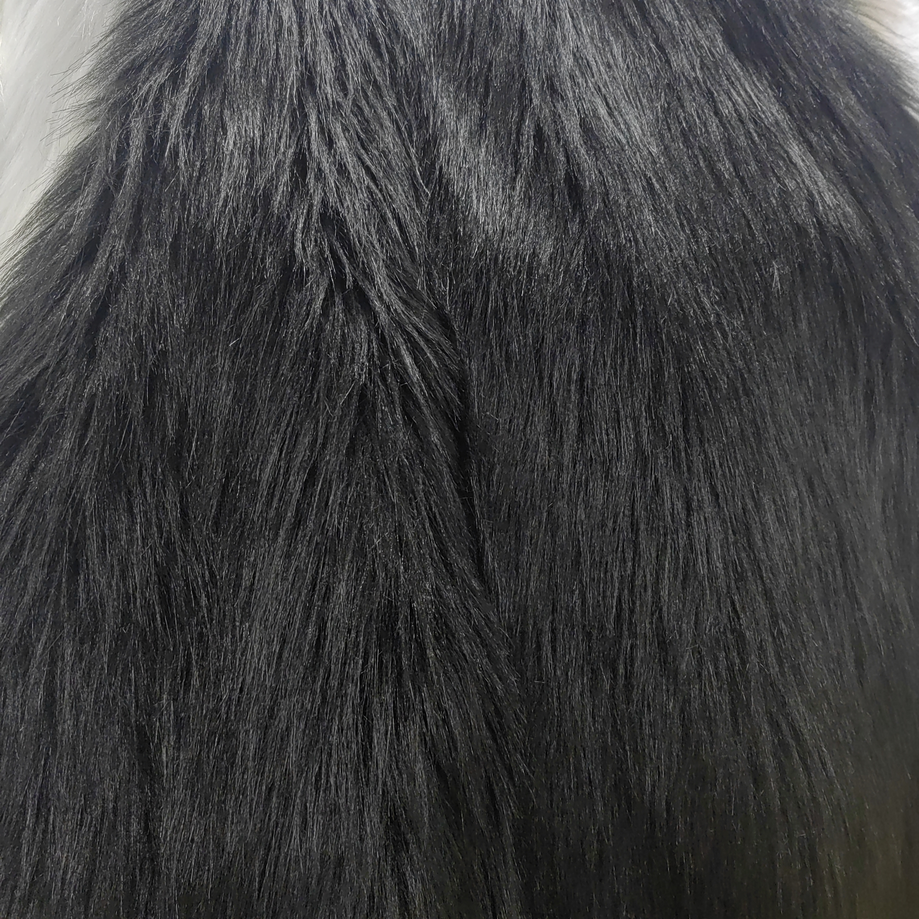 Deep Extra Black Premium Acrylic Faux Fox Fur