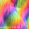 High Quality Rainbow Long Pile Faux Fur Fabric for Garment