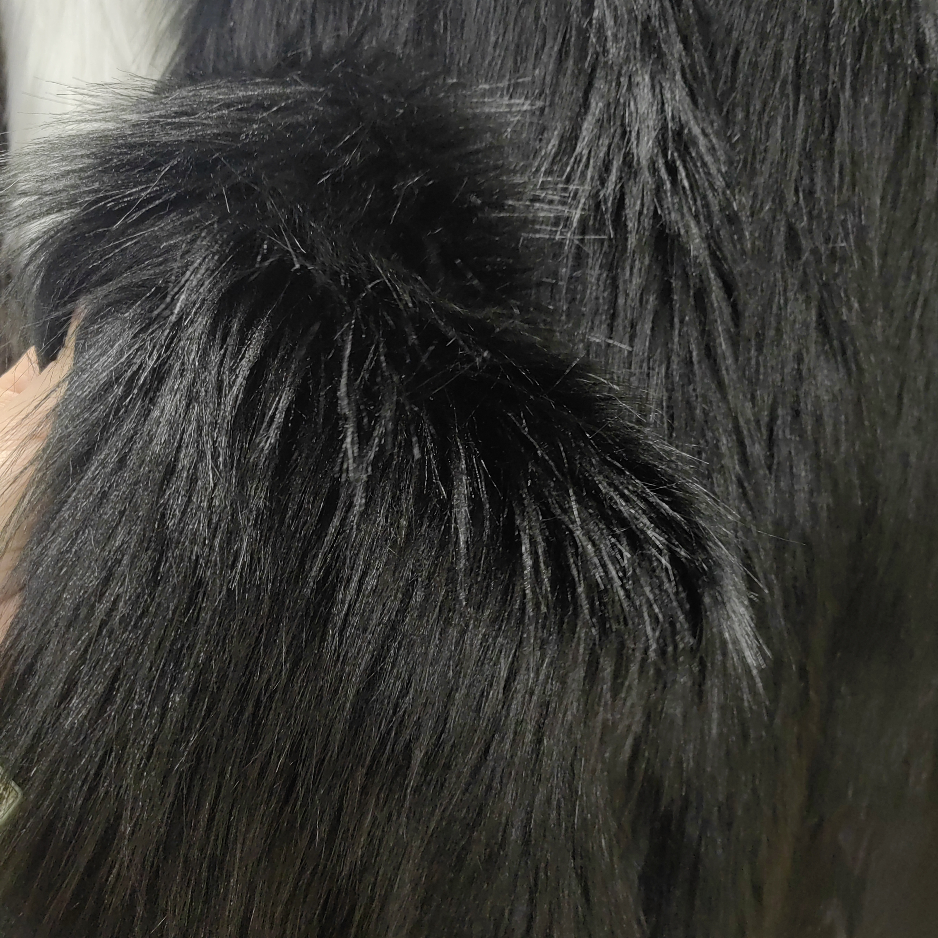 Deep Extra Black Premium Acrylic Faux Fox Fur